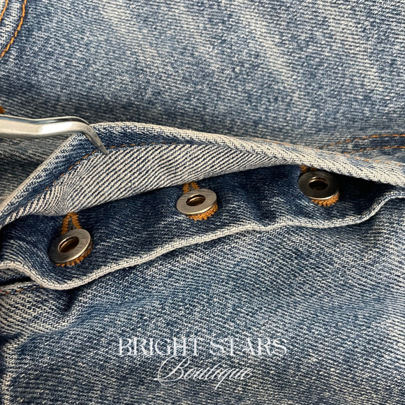 Rare Multicolor Trim Cropped Jeans ASO Buffy Summers BtVS High Rise Vintage - Picture 7 of 7